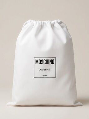 Moschino Couture White Shoe Dust Bag Large Drawstring Storage Bag